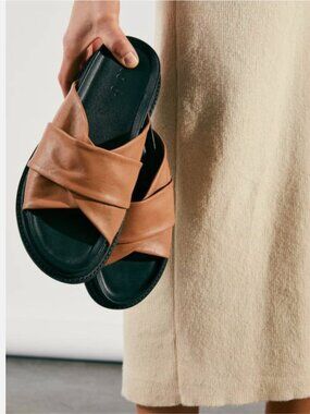 New Free People INUOVO Serafina Slide Sandal Size 8 MSRP: $120 Leather